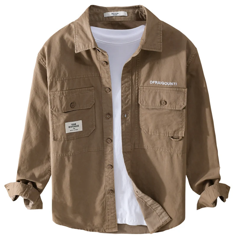 Herren Field-Overshirt im Military-Stil mit aufgesetzten Brusttaschen und relaxed Fit Drune