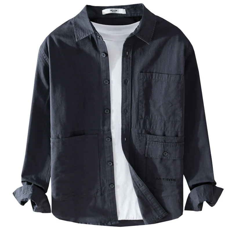 Herren Field-Overshirt aus robustem Baumwoll-Twill mit asymmetrischen Taschen Drune