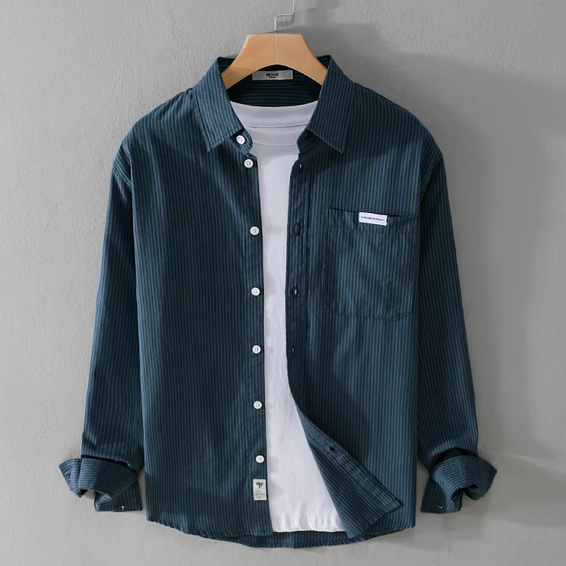 Herren Feines Cordhemd im Overshirt‑Stil mit Brusttasche, Relaxed Fit und feiner Wellenstruktur Drune