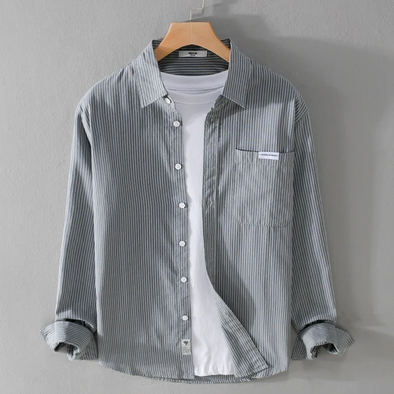 Herren Feines Cordhemd im Overshirt‑Stil mit Brusttasche, Relaxed Fit und feiner Wellenstruktur Drune