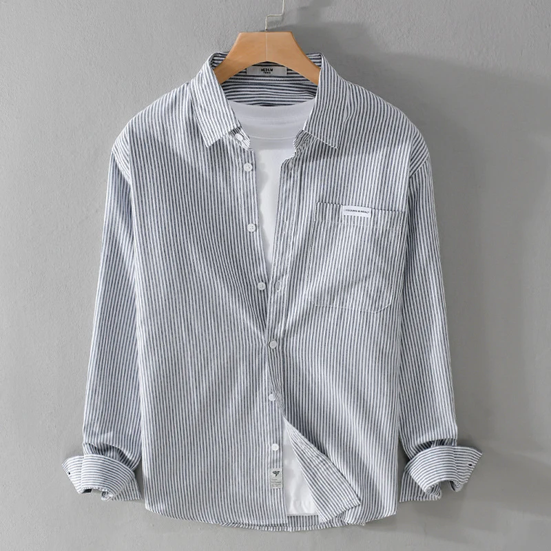 Herren Feines Cordhemd im Overshirt‑Stil mit Brusttasche, Relaxed Fit und feiner Wellenstruktur Drune