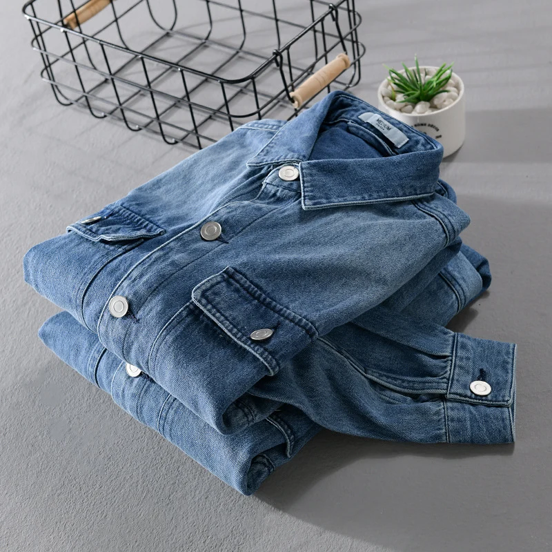 Herren Denim-Utility-Hemdjacke mit Brusttaschen und legerer Passform Drune