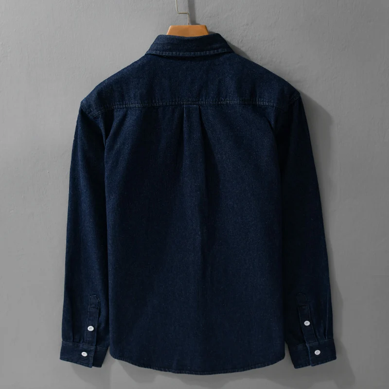 Herren Denim-Overshirt im Hemdjacken-Stil mit aufgesetzter Brusttasche und Relaxed-Fit Drune