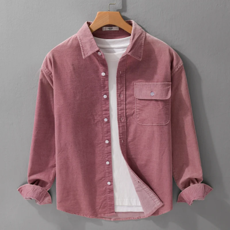 Herren Cordshirt im Overshirt‑Stil mit Brustpatte und entspannter Passform Drune