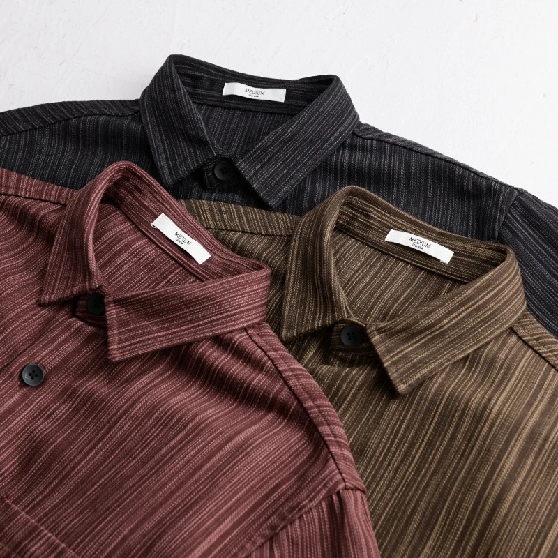 Herren Cord-Overshirt mit feiner Streifenstruktur und aufgesetzter Brusttasche Drune