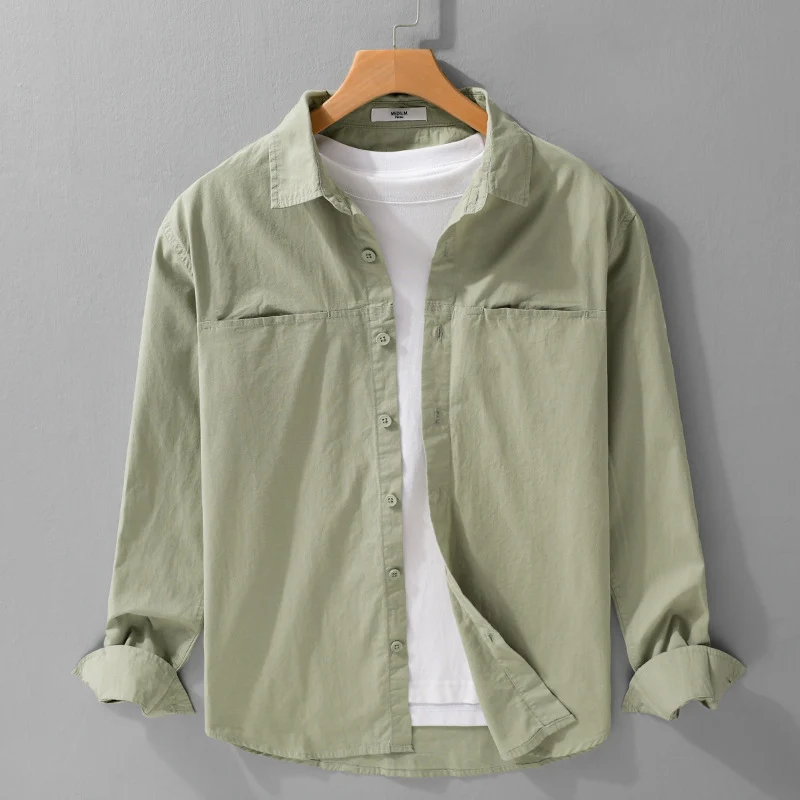 Herren Casual-Layering Hemdjacke mit versteckten Brustpaspeln und weichem Griff Drune