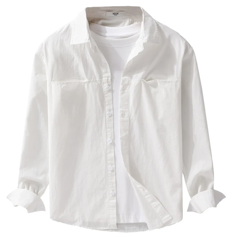 Herren Casual-Layering Hemdjacke mit versteckten Brustpaspeln und weichem Griff Drune