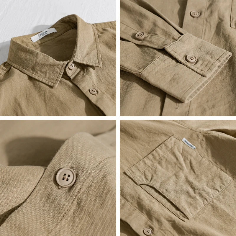 Herren Casual-Hemdjacke aus leichtem Baumwoll-Twill mit aufgesetzter Brusttasche und entspannter Passform Drune