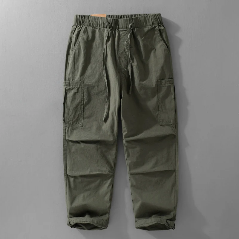 Herren Cargohose mit elastischem Bund, Kordelzug und aufgesetzten Beintaschen Drune