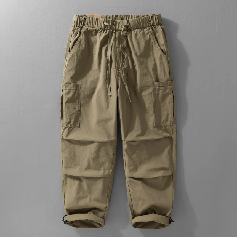 Herren Cargohose mit elastischem Bund, Kordelzug und aufgesetzten Beintaschen Drune