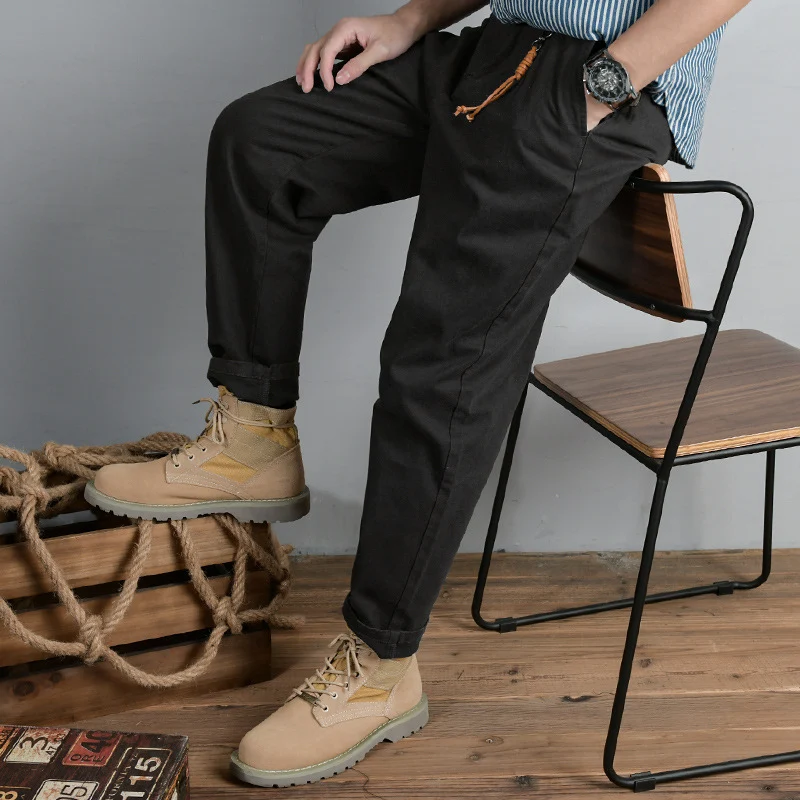 Herren Baumwoll‑Twill Chino im Relaxed‑Tapered Schnitt mit Kordelzugbund und aufgesetzten Taschen Drune