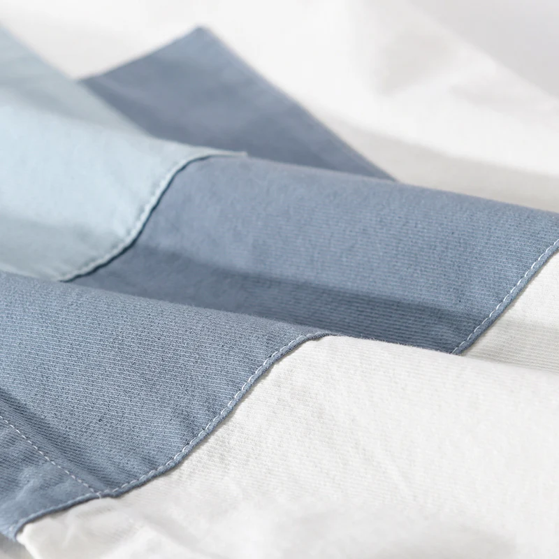 Herren Baumwoll-Overshirt mit farbigen Blockpaneelen und Kentkragen Drune