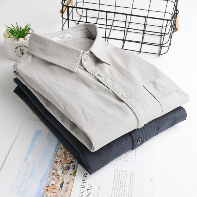 Herren Baumwoll-Overshirt im Relaxed-Fit mit aufgesetzter Brusttasche Drune