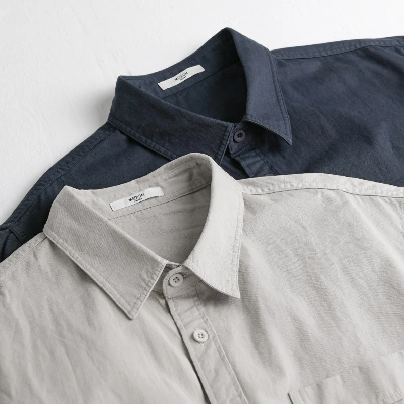 Herren Baumwoll-Overshirt im Relaxed-Fit mit aufgesetzter Brusttasche Drune