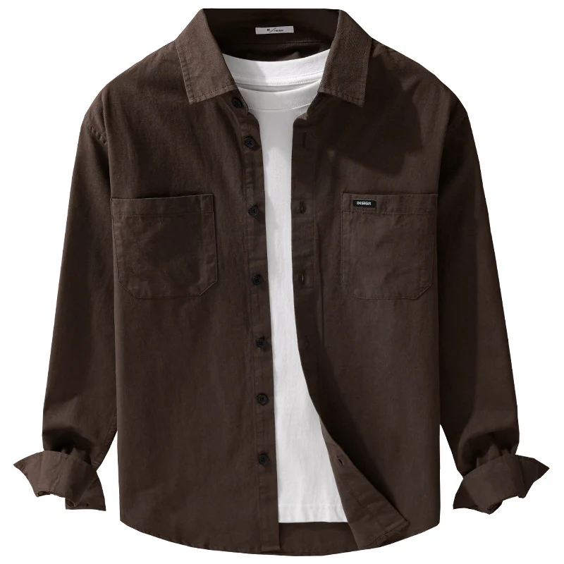 Herren Baumwoll-Overshirt im Hemdjackenstil mit aufgesetzten Brusttaschen und relaxed Fit Drune