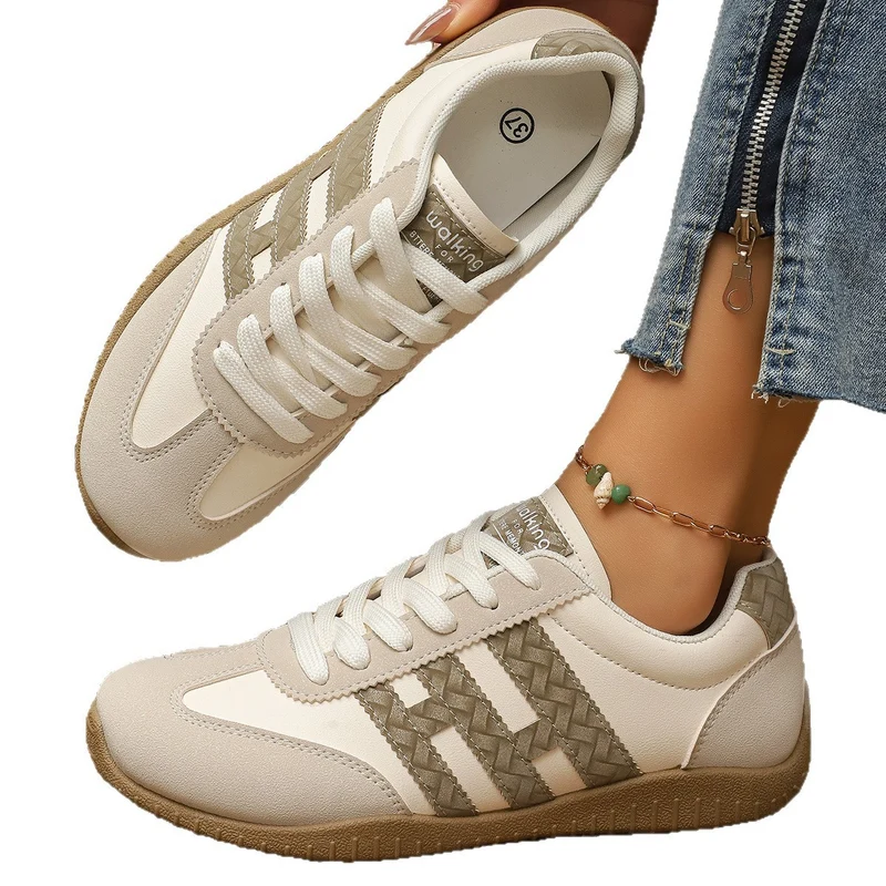 Damen Retro-Sneaker mit Gumsohle und gepolsterter Innensohle Drune