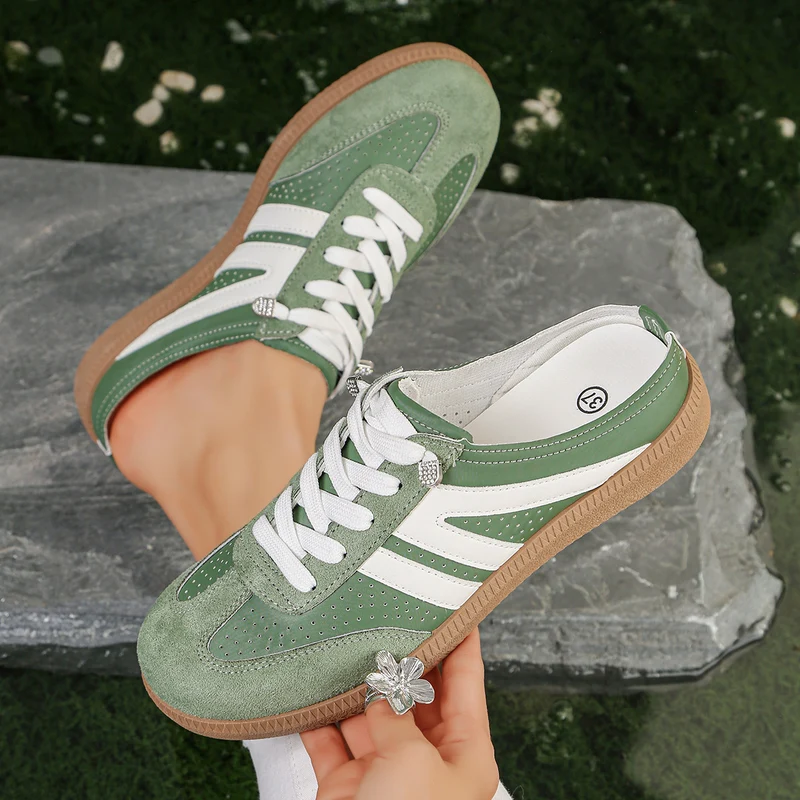 Damen Retro-Sneaker mit Gumsohle und gepolsterter Innensohle Drune