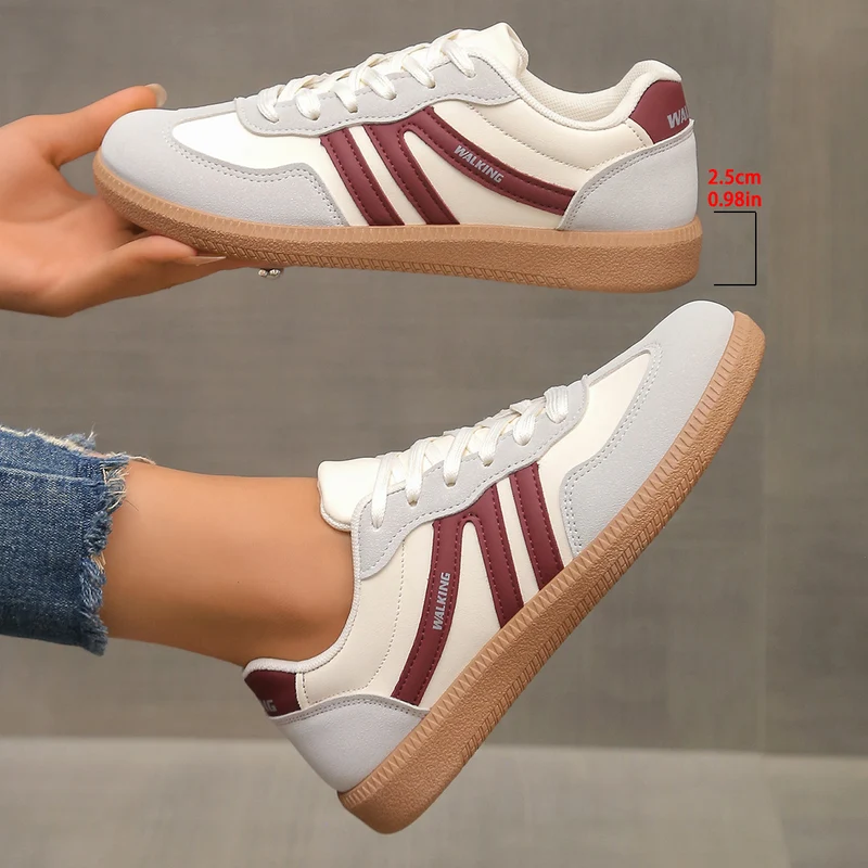 Damen Retro-Sneaker mit Gumsohle und gepolsterter Innensohle Drune