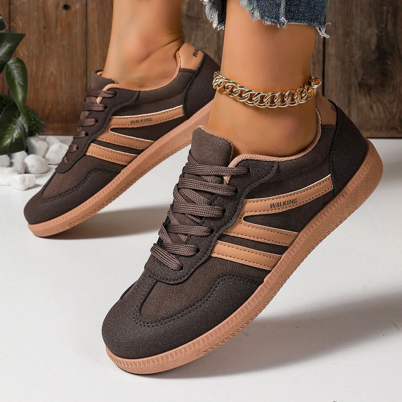 Damen Retro-Sneaker mit Gumsohle und gepolsterter Innensohle Drune