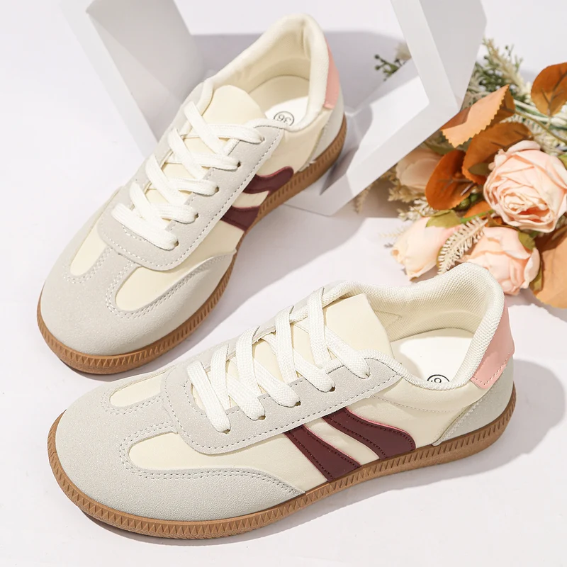 Damen Retro-Sneaker mit Gumsohle und gepolsterter Innensohle Drune