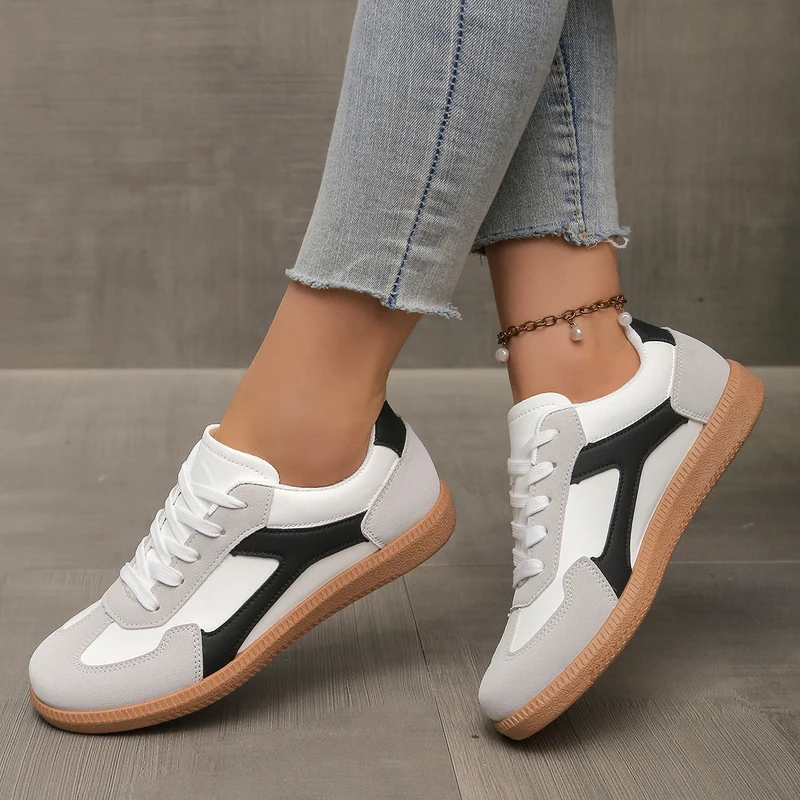 Damen Retro-Sneaker mit Gumsohle und gepolsterter Innensohle Drune
