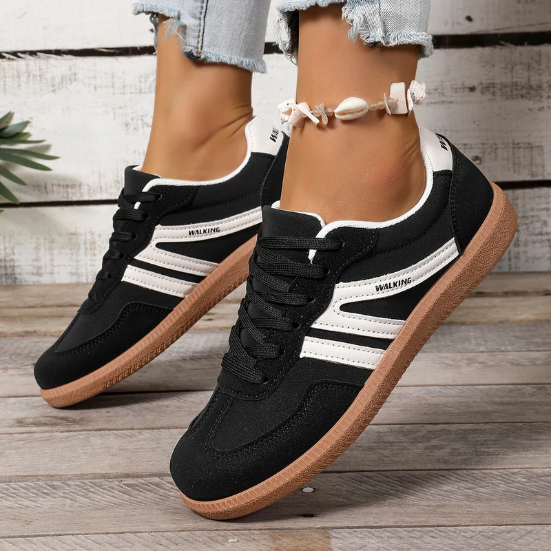 Damen Retro-Sneaker mit Gumsohle und gepolsterter Innensohle Drune