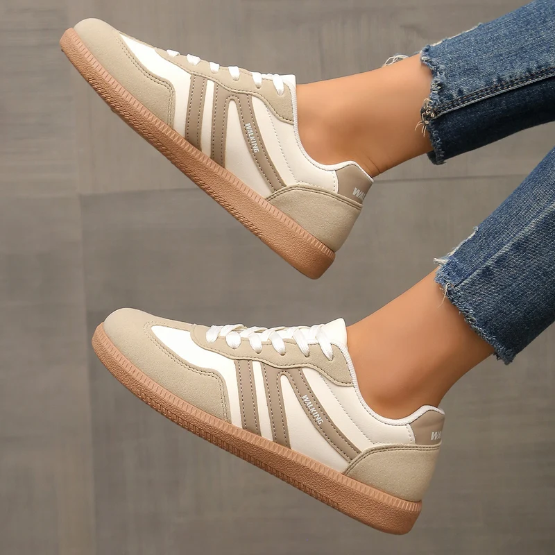 Damen Retro-Sneaker mit Gumsohle und gepolsterter Innensohle Drune