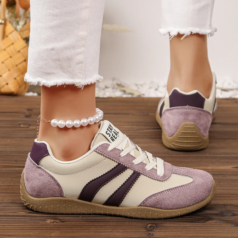 Damen Retro-Sneaker mit Gumsohle und gepolsterter Innensohle Drune