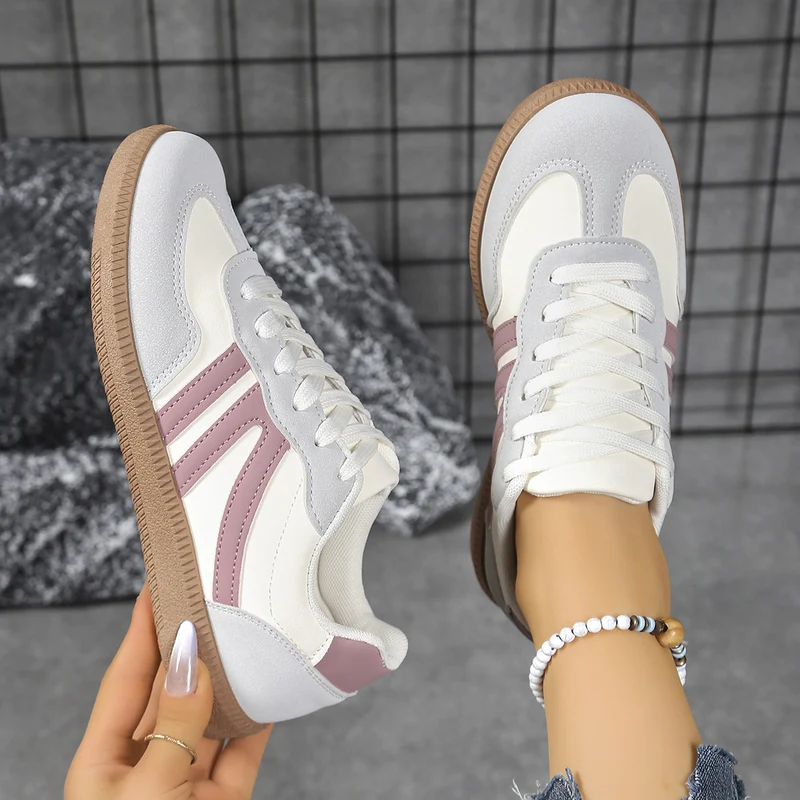 Damen Retro-Sneaker mit Gumsohle und gepolsterter Innensohle Drune