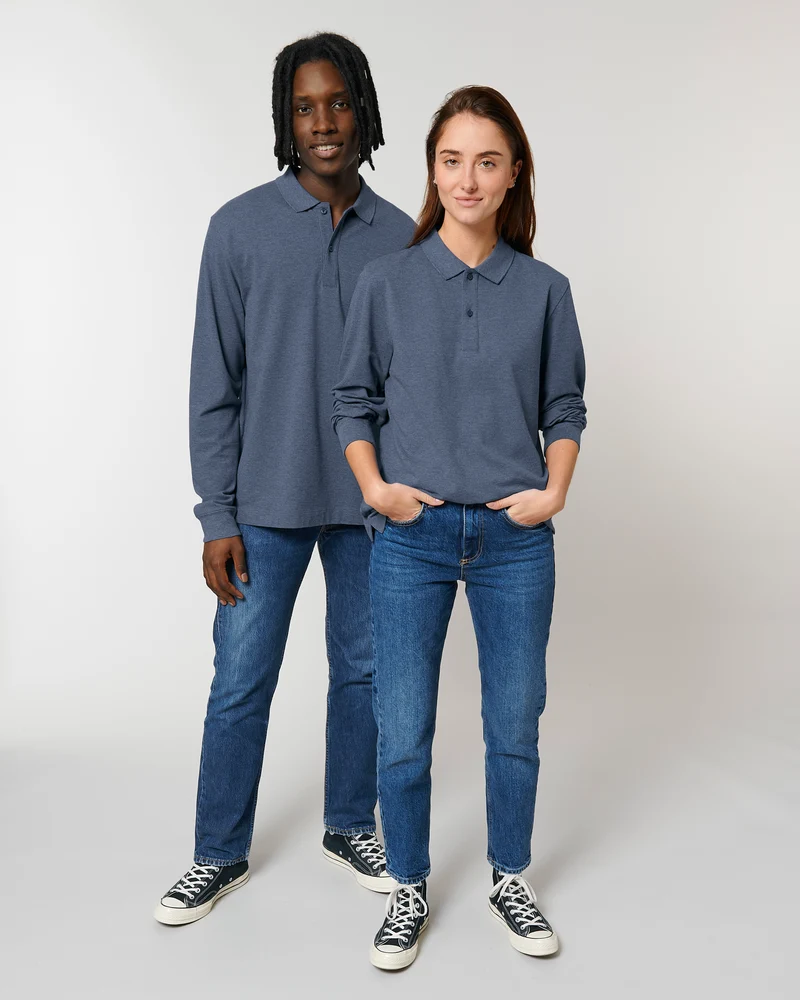 Personalisierbares Unisex-Polo mit langen Ärmeln