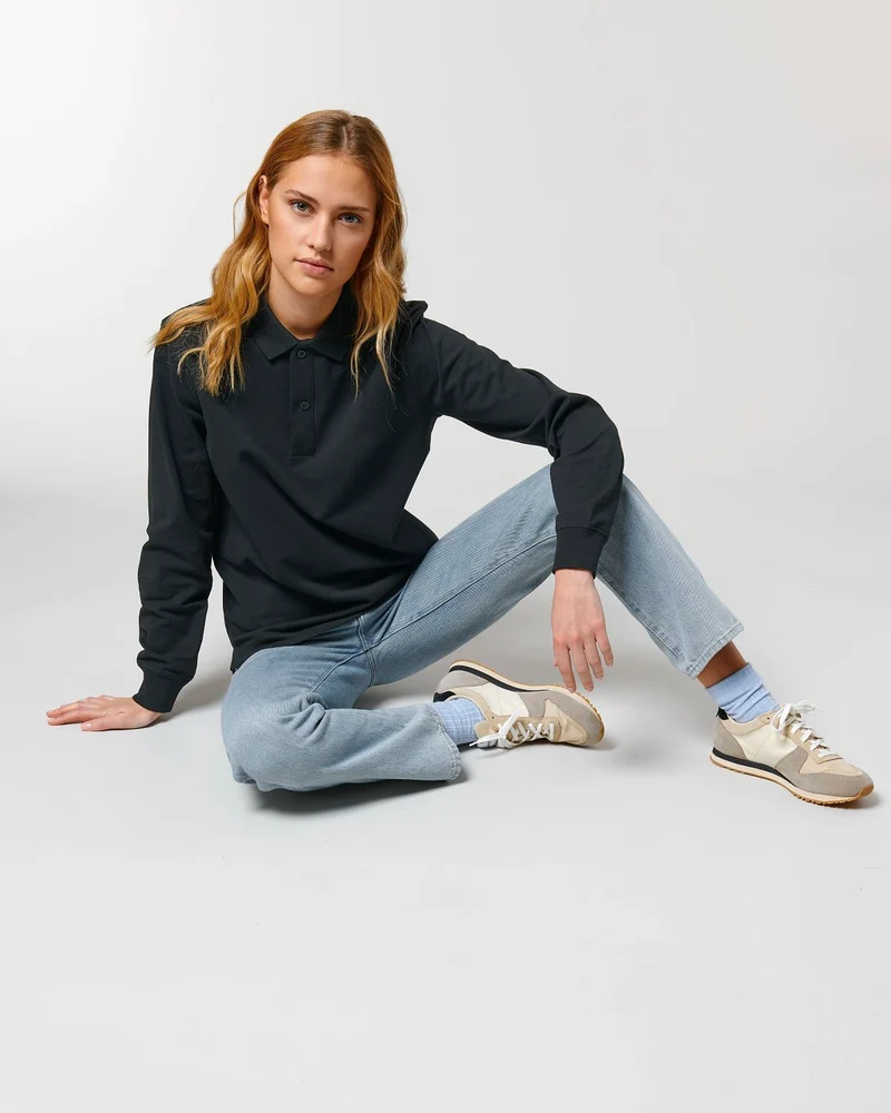 Personalisierbares Unisex-Polo mit langen Ärmeln