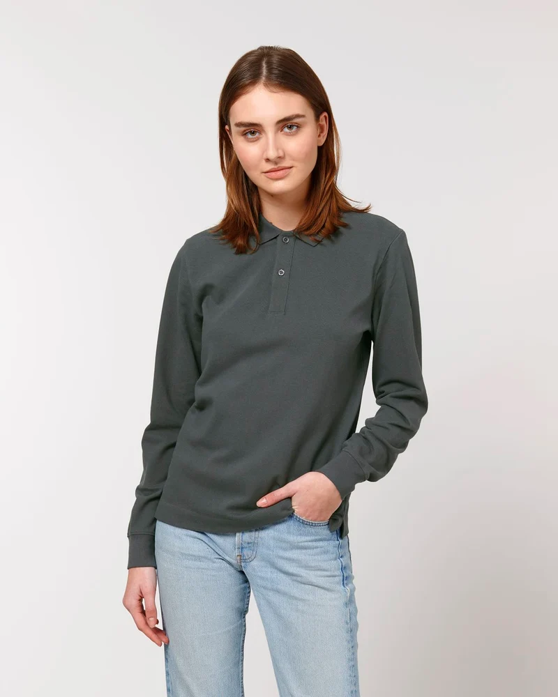 Personalisierbares Unisex-Polo mit langen Ärmeln