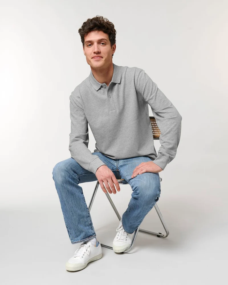 Personalisierbares Unisex-Polo mit langen Ärmeln