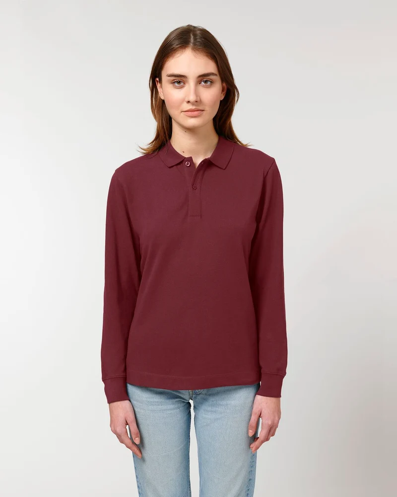 Personalisierbares Unisex-Polo mit langen Ärmeln