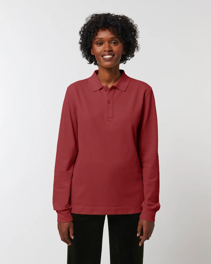 Personalisierbares Unisex-Polo mit langen Ärmeln