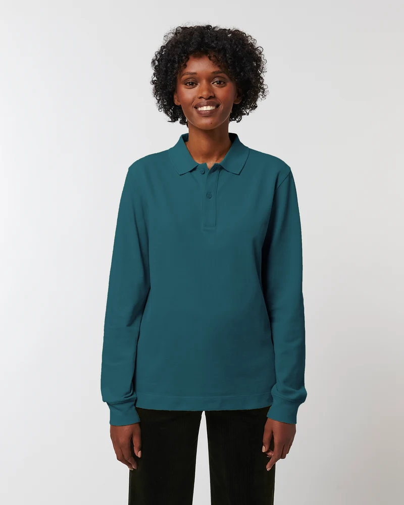 Personalisierbares Unisex-Polo mit langen Ärmeln