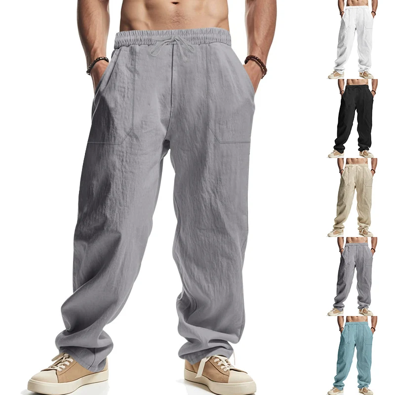 Herren lässige Utility-Hose mit elastischem Bund und tiefen Taschen Drune