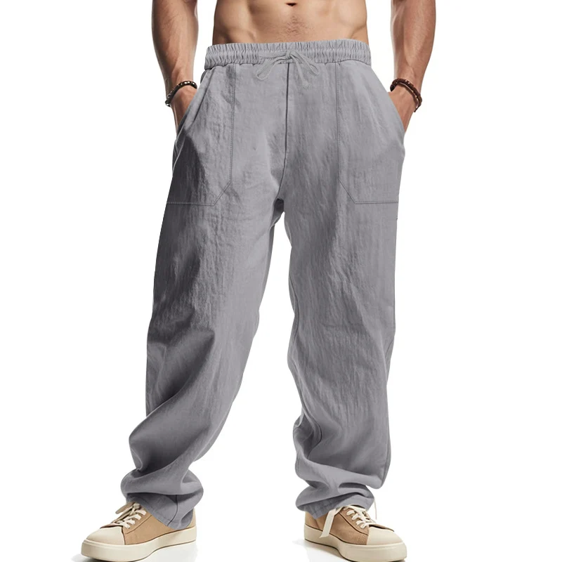 Herren lässige Utility-Hose mit elastischem Bund und tiefen Taschen Drune