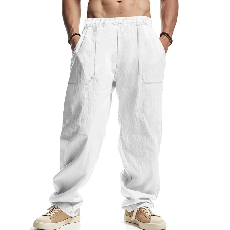Herren lässige Utility-Hose mit elastischem Bund und tiefen Taschen Drune