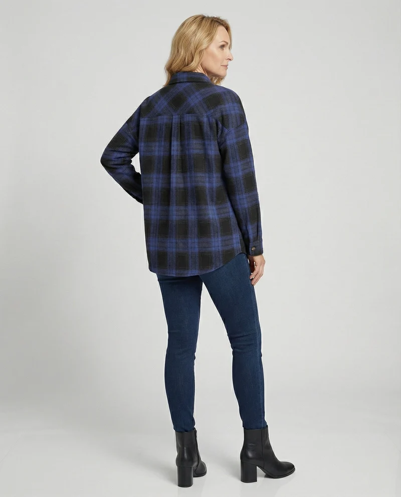 Damen Hemdjacke Flanell weit
