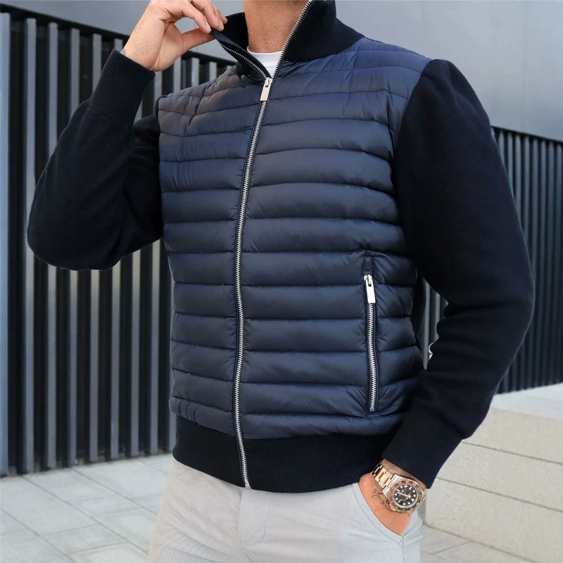Herren Modische Steppjacke mit hohem Kragen