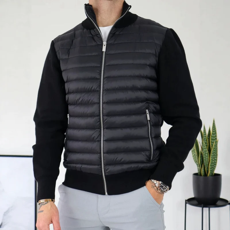 Herren Modische Steppjacke mit hohem Kragen