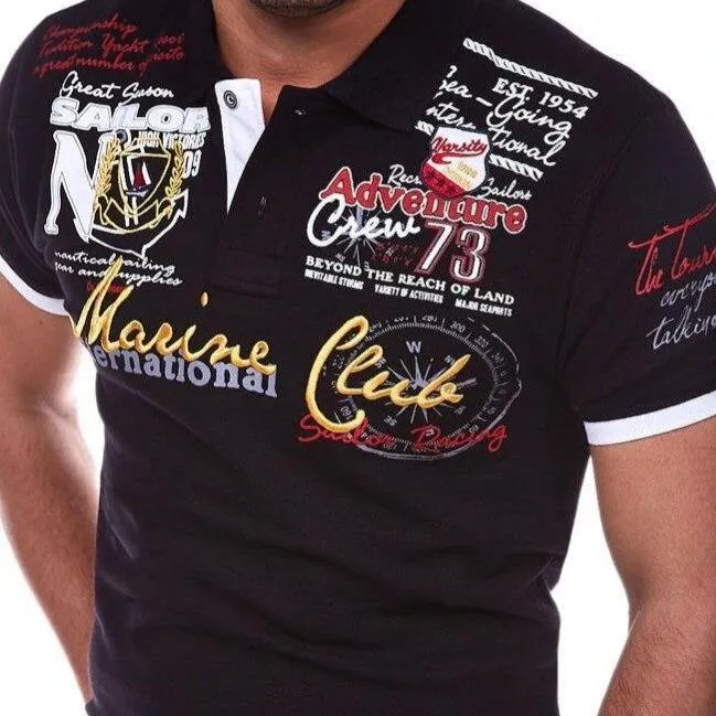 Drune | Poloshirt mit Buchstaben für Herren