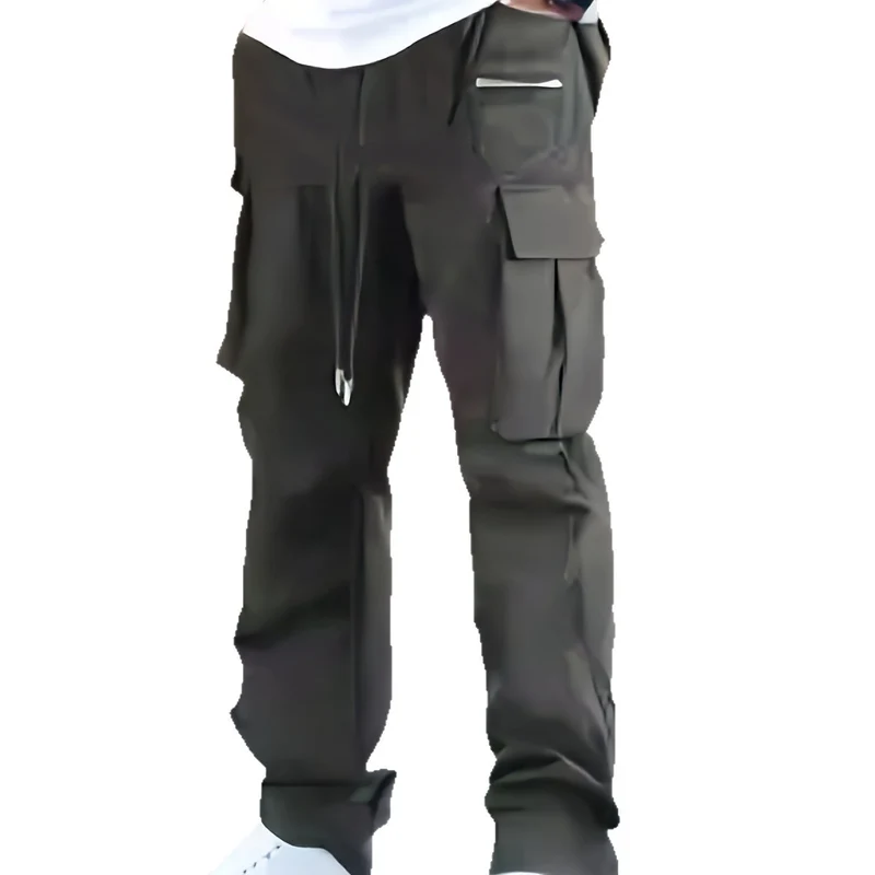 Herren moderne Cargo-Hose mit multifunktionalen Taschen und elastischem Bund Drune