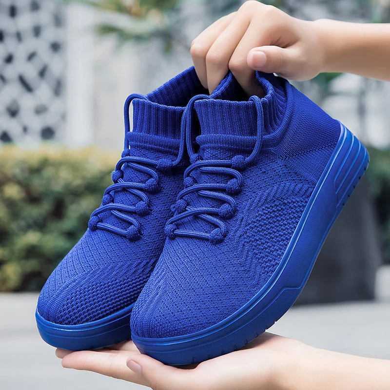 Damen Hohe Sneaker aus atmungsaktivem Strickmaterial Drune