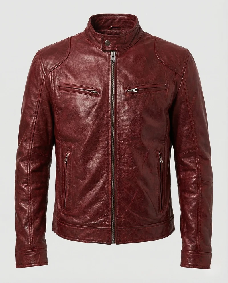 Herren Racer Lederjacke