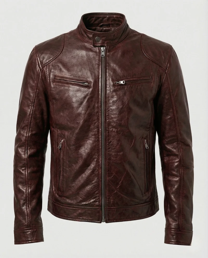 Herren Racer Lederjacke