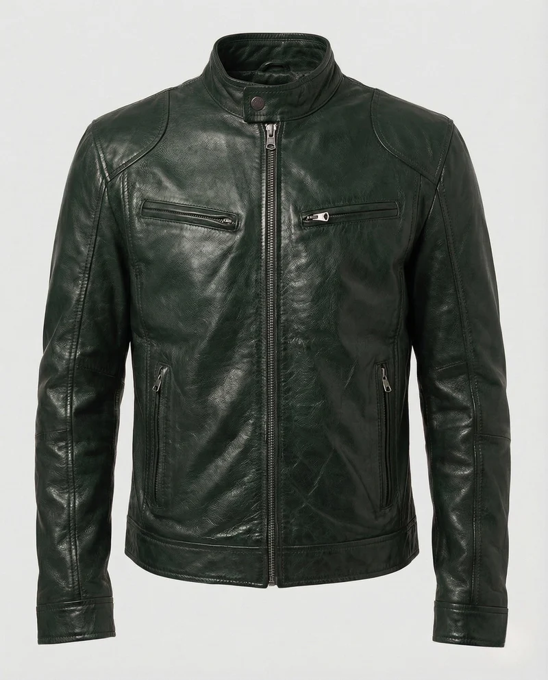 Herren Racer Lederjacke