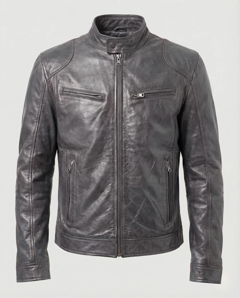 Herren Racer Lederjacke