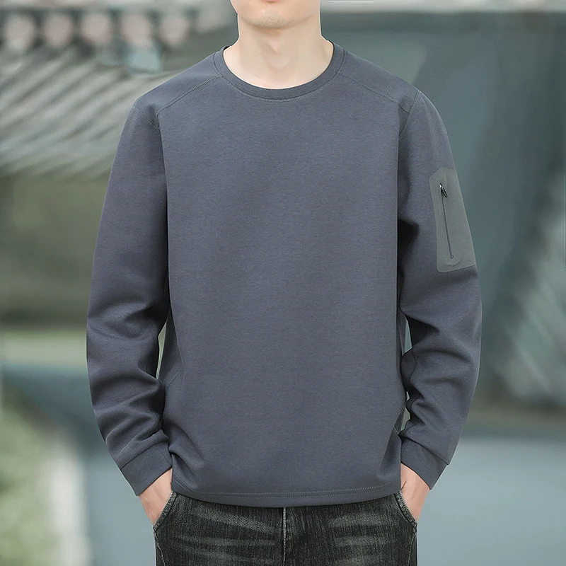 Herren Oversized Sweatshirt mit kontrastierenden Seitentaschen und weichem Fleecefutter Drune